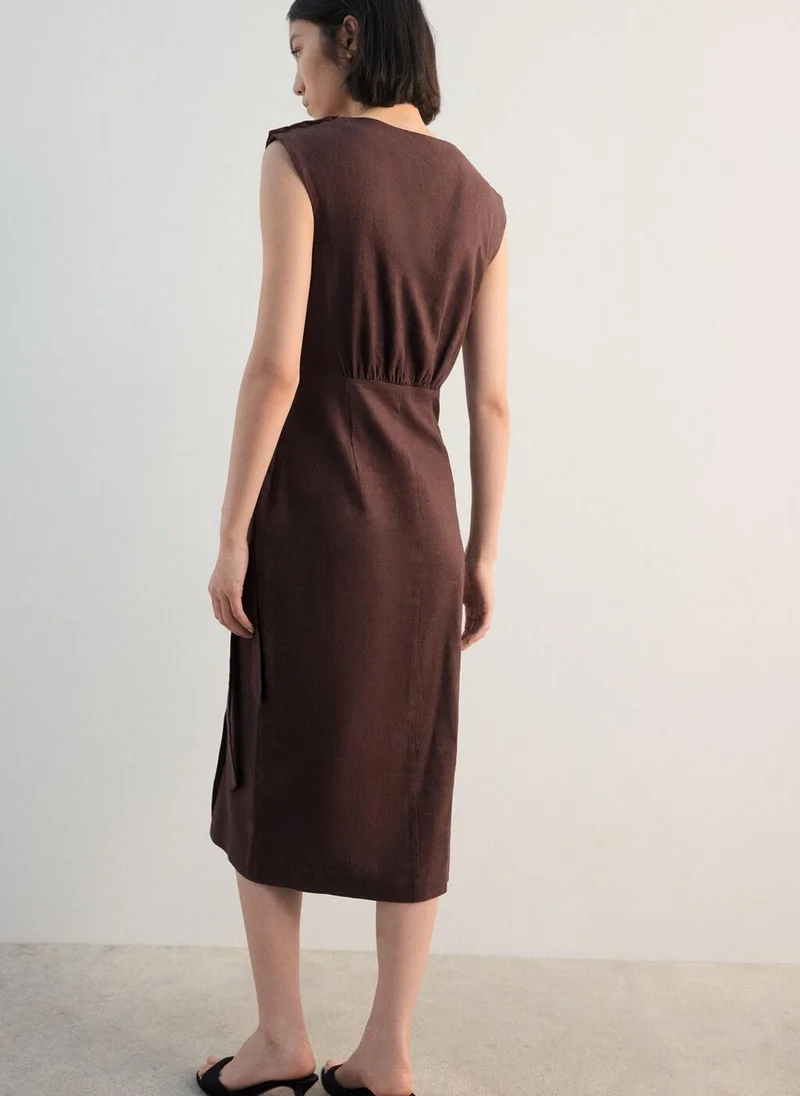 مانجو Linen wrap dress